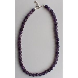 【送料無料】ジュエリー・アクセサリー ブレジルボールミリパープルアメジストネックレスcollier amethyste du bresil boules 8 mm violet