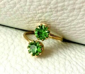 【送料無料】ジュエリー・アクセサリー ヴィンテージゴールドラインストーンリンググリーンゴールドvintage bague neuve dore amp; strass vert reglable ring ajustable green amp; gold