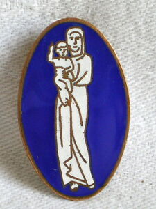 【送料無料】ジュエリー・アクセサリー ブローチjolie broche religieuse ancienne en email vierge a lenfant