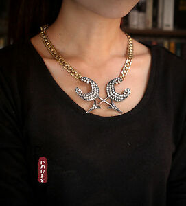 【送料無料】ジュエリー・アクセサリー アールデコシルバーカラーバロックアローズオリジナルヴィンテージレトロcollier argente art deco deux gros fleches baroque original vintage retro ll1