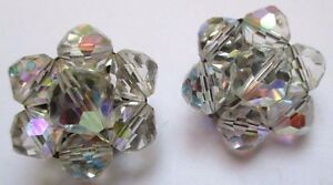 【送料無料】ジュエリー・アクセサリー イヤリングクリップヴィンテージジュエルクリスタルビーズカラーボレリスboucles doreille clips bijou vintage perles en cristal couleur borealis 111
