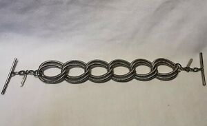 【送料無料】ジュエリー・アクセサリー ヴィンテージシルバーメタルカシャレルブレスレットvintage , bracelet cacharel en metal argente 20cm x 2 cm 55gr