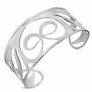 【送料無料】ジュエリー・アクセサリー ステンレススチールスパイラルハートレースカフブレスレットbracelet manchette en dentelle avec coeur en spirale en acier inoxydable