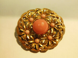 【送料無料】ジュエリー・アクセサリー ブローチガラスペーストbroche debut 1950 ronde laiton et pate de verre