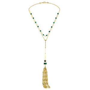 【送料無料】ジュエリー・アクセサリー ゴールデンカラーロングランパールマラカイトグリーンポンポンフィンオリジナルcollier dore long deux rang 2 en 1 perle malachite vert pompon fin original myl2