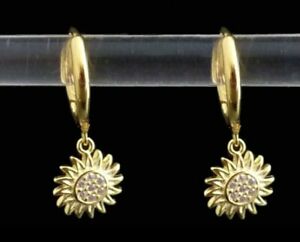 【送料無料】ジュエリー・アクセサリー イヤリングクレオールヒマワリリングメッキboucles doreilles,creoles,anneauxpendentifs tournesol plaque or femme ou fille