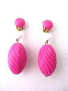 【送料無料】ジュエリー・アクセサリー イヤリングアネスシェイプオギブヴィンテージローズフランスイヤリングboucles doreille annees 60 forme ogive rose vintage sixties french earrings