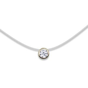 【送料無料】ジュエリー・アクセサリー ジルコニウムロンドゴールドメッキカラーミリメートルコルドンナイロンcollier plaque or zirconium rond 6 mm cordon nylon longueur 42cm