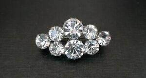 【送料無料】ジュエリー・アクセサリー ラインストーンヴィンテージシルバーメタルbroche ancienne strass blanc metal argente vintage xxeme