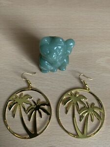【送料無料】ジュエリー・アクセサリー クレオールゴールデンパームイヤリングboucles d’oreille creole palmiers doree, fait main
