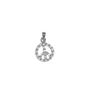 【送料無料】ジュエリー・アクセサリー シルバーペンダントジルコニウムpendentif argent 925 zirconium peace and love 12mm