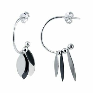 【送料無料】ジュエリー・アクセサリー イヤリングイヤリングクラスマッシブシルバーインワートーンリーフシェイプブレロックboucles doreilles clous argent massif wpendant 2tone feuille forme breloque