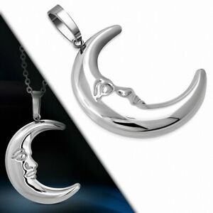 【送料無料】ジュエリー・アクセサリー ステンレスペンダントgrand pendentif en forme de croissant demilune en acier inoxydable