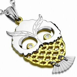 【送料無料】ジュエリー・アクセサリー ステンレスフクロウペンダントpendentif hibou decoratif en acier inoxydable argentedore