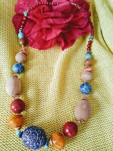 【送料無料】ジュエリー・アクセサリー コラーナマルチコルコンマテリアルミストcollana multicolr con materiale misto