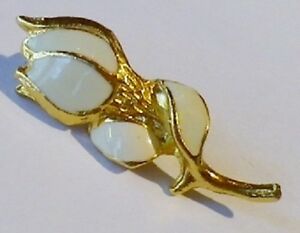 【送料無料】ジュエリー・アクセサリー エナメルピンクブローチjolie broche bijou vintage couleur or bouton de rose email beige 81