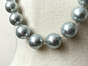【送料無料】ジュエリー・アクセサリー ヴィンテージネックレスビッググリーンcollier vintage grosse fausse perle vert deau 12mm 46,3cm neuf