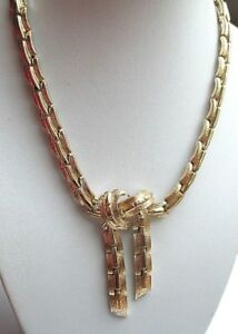 【送料無料】ジュエリー・アクセサリー ネックレスリンクヴィンテージbeau collier maillons articules n?ud couleur or reglable bijou vintage 786