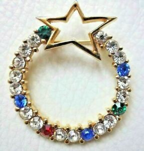 【送料無料】ジュエリー・アクセサリー ブローチセルクルラインストーンスターブローチピンgrande broche cercle strass etoile star brooch pin h5cm 5cm de hauteur
