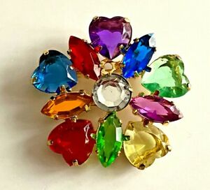 【送料無料】ジュエリー・アクセサリー ヴィンテージブローチノイヴェbroche vintage fleur multicolore neuve 4,4cm