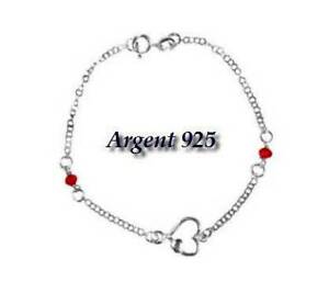 【送料無料】ジュエリー・アクセサリー シルバーブレスレットハートレッドクリスタルビーズbracelet argent 925 coeur perles cristal rouges