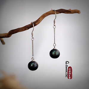 【送料無料】ジュエリー・アクセサリー ブラックグレーシルバーラウンドイヤリングboucles doreilles perle de culture ronde gris noir argent 925 10mm11mm tz2 b19