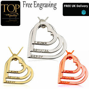 【送料無料】ジュエリー・アクセサリー パーソナライズゴールドメッキホワイトローズシルバーハートpersonnalise grave collier nom plaque or blanc rose argent 3 coeur gb