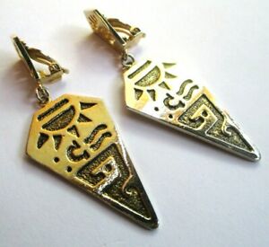 【送料無料】ジュエリー・アクセサリー クリップイヤリングカラーゴールドライトレトロジュエルboucles doreilles clip pendantes couleur or hieroglyphes leger bijou retro 227