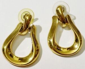 【送料無料】ジュエリー・アクセサリー レトロヴィンテージイヤリングアートゴールドカラーboucles doreilles percees bijou vintage retro signe art couleur or *4047
