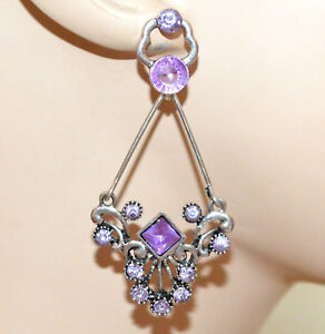 【送料無料】ジュエリー・アクセサリー ブークルライラックフェンダントラインストーンboucles doreilles ethniques femme cristaux lilas glycine pendentifs strass cc18