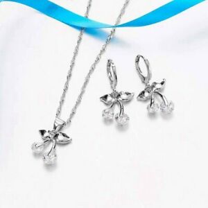 【送料無料】ジュエリー・アクセサリー キットジルコンクリスタルチェリージュエリーセットイヤリングネックレスboucles doreilles et collier en kit zircon set de bijoux cerises cristal
