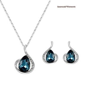 【送料無料】ジュエリー・アクセサリー スワロフスキーイヤリングネックレスRロマンチックドロップcollier boucles doreilles swarovskiR elements romantique goutte deau verte