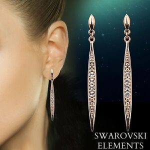 【送料無料】ジュエリー・アクセサリー スワロフスキーペンダントイヤリングRイエローゴールドメッキboucles doreilles pendantes luxe ornees swarovskiR elements plaque or jaune