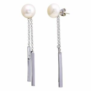 【送料無料】ジュエリー・アクセサリー シルバースターリングドロップバーイヤリングパールargent sterling goutte barres pendant boucles doreilles w 9 mm perle