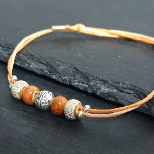【送料無料】ジュエリー・アクセサリー セラミックスブレスレットオブパールオレンジホワイトceramique bracelet de perles orange blanc