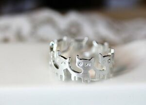 【送料無料】ジュエリー・アクセサリー シルバーリングパーティーゴールデンカラーアニマルリングchats party anneau argent ou couleur doree bague d’animaux 14,615円