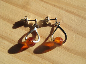 【送料無料】ジュエリー・アクセサリー イヤリングアンバーボールコニャックバルトシルバーboucles doreilles boule ambre cognac baltique et argent 925