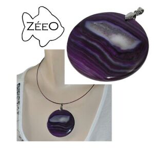 【送料無料】ジュエリー・アクセサリー eジュエリービッグシルバーステンレスペンダントアゲートzeeo bijoux gros pendentif acier inoxydable argente agate violet bijou 14,425円