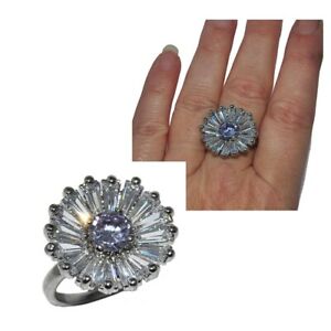 【送料無料】ジュエリー・アクセサリー リングメッキシルバーロジエフラワークリスタルホワイトパープルbelle bague plaque argent rhodie fleur cristal blanc violet t 58 bijou