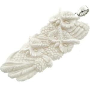 【送料無料】ジュエリー・アクセサリー フクロウトリオバイソンシルバーペンダント3 sculptes a la main chouette trio sagesse bison os 925 pendentif argent
