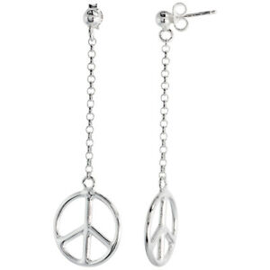 【送料無料】ジュエリー・アクセサリー シルバースターリングピースサインドロップポストイヤリングイタリアargent sterling paix signe goutte post boucles doreilles, fabrique en italie