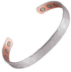 【送料無料】ジュエリー・アクセサリー ブレスレットレアアースマグネットハンマー copper magnetic therapy bracelet 6 rare earth magnets shiny silver hammer