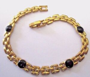 【送料無料】ジュエリー・アクセサリー レトロブレスレットリンクカラーゴールドカボションエナメルヴィンテージbracelet retro maillons bombe couleur or cabochons email noir bijou vintage 445
