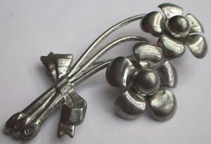 【送料無料】ジュエリー・アクセサリー シルバージュエルブローチbroche bijou vintage fleur finement travaillee couleur argent poli 3057