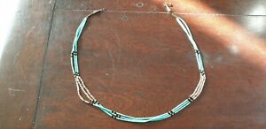 【送料無料】ジュエリー・アクセサリー ターコイズネックレスcollier de femme en turquoise genuine blue sur 3 rangs authentique 55 cm