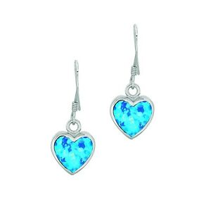 【送料無料】ジュエリー・アクセサリー シルバースターリングオパールハートイヤリングペンダントargent sterling synthetique opale coeur boucles doreilles pendantes