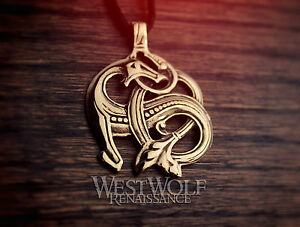 【送料無料】ジュエリー・アクセサリー バイキングシードラゴンペンダントケルトゴールドブロンズジュエリーviking sea dragon pendant norsecelticknotbeastgoldbronzemedievaljewelry