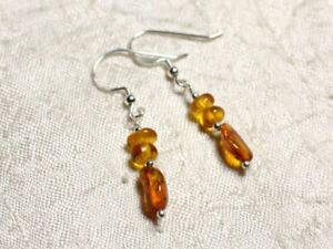 【送料無料】ジュエリー・アクセサリー シルバーナチュラルアンバーイヤリングboucles doreilles argent 925 et ambre naturelle 59mm