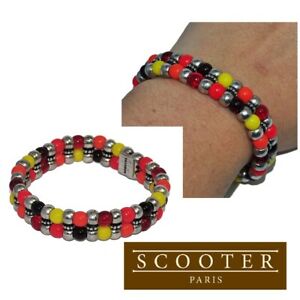 【送料無料】ジュエリー・アクセサリー スクーターブレスレットメッキシルバービーズジュエルscooter bracelet elastique plaque argent perles multicolores bijou