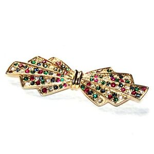 【送料無料】ジュエリー・アクセサリー ブローチゴールドカラークリスタルブローチジュエルdavid grau broche noeud de couleur or cristal multicolore bijou brooch